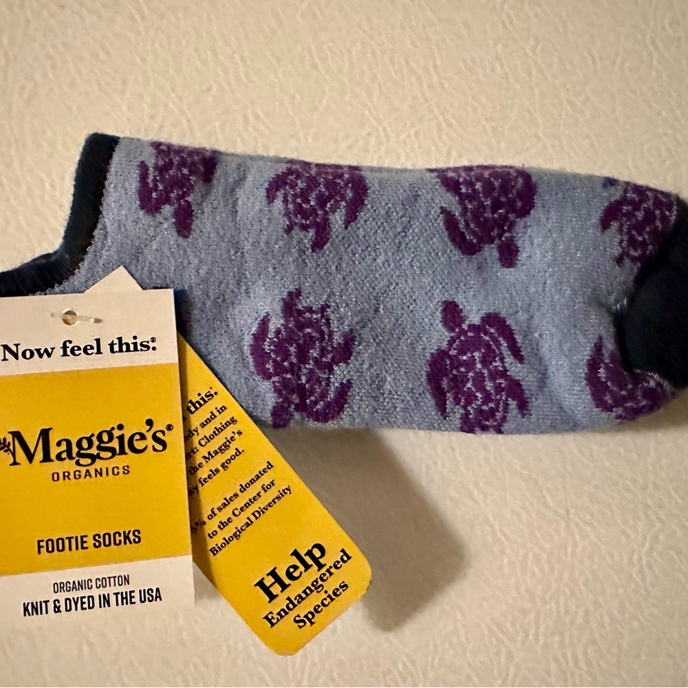 Blue and Purple Turtle Footie Socks. New! Size medium women’s.